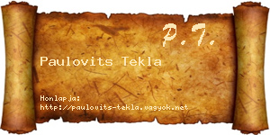Paulovits Tekla névjegykártya